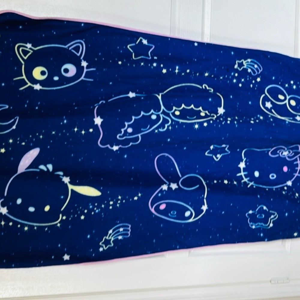 Navy Blue Cartoon Character Blanket